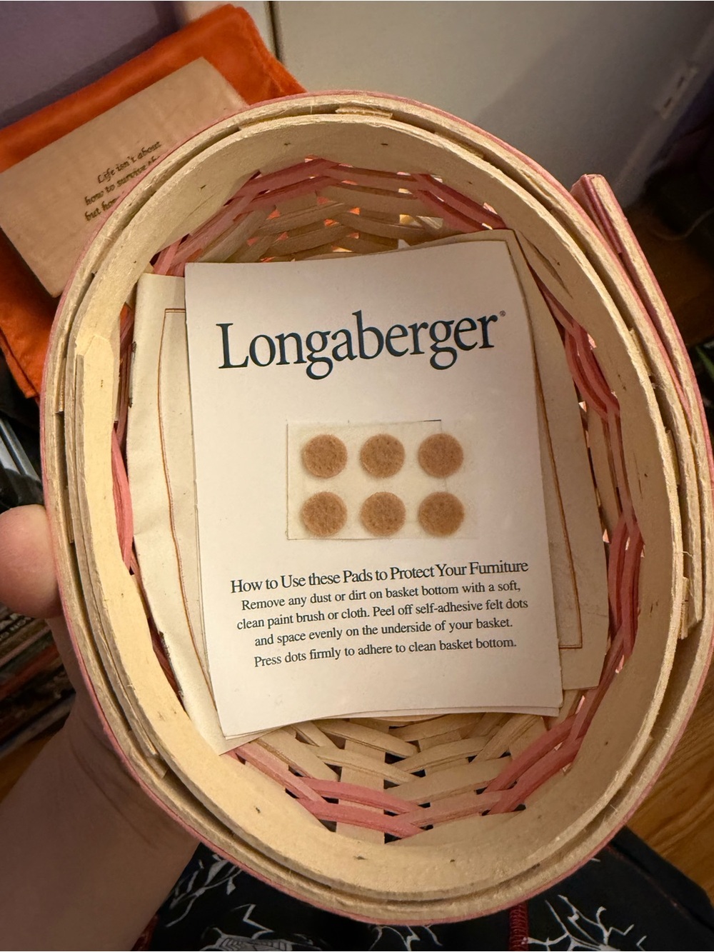 Small Longaberger Breast Cancer Awareness Basket